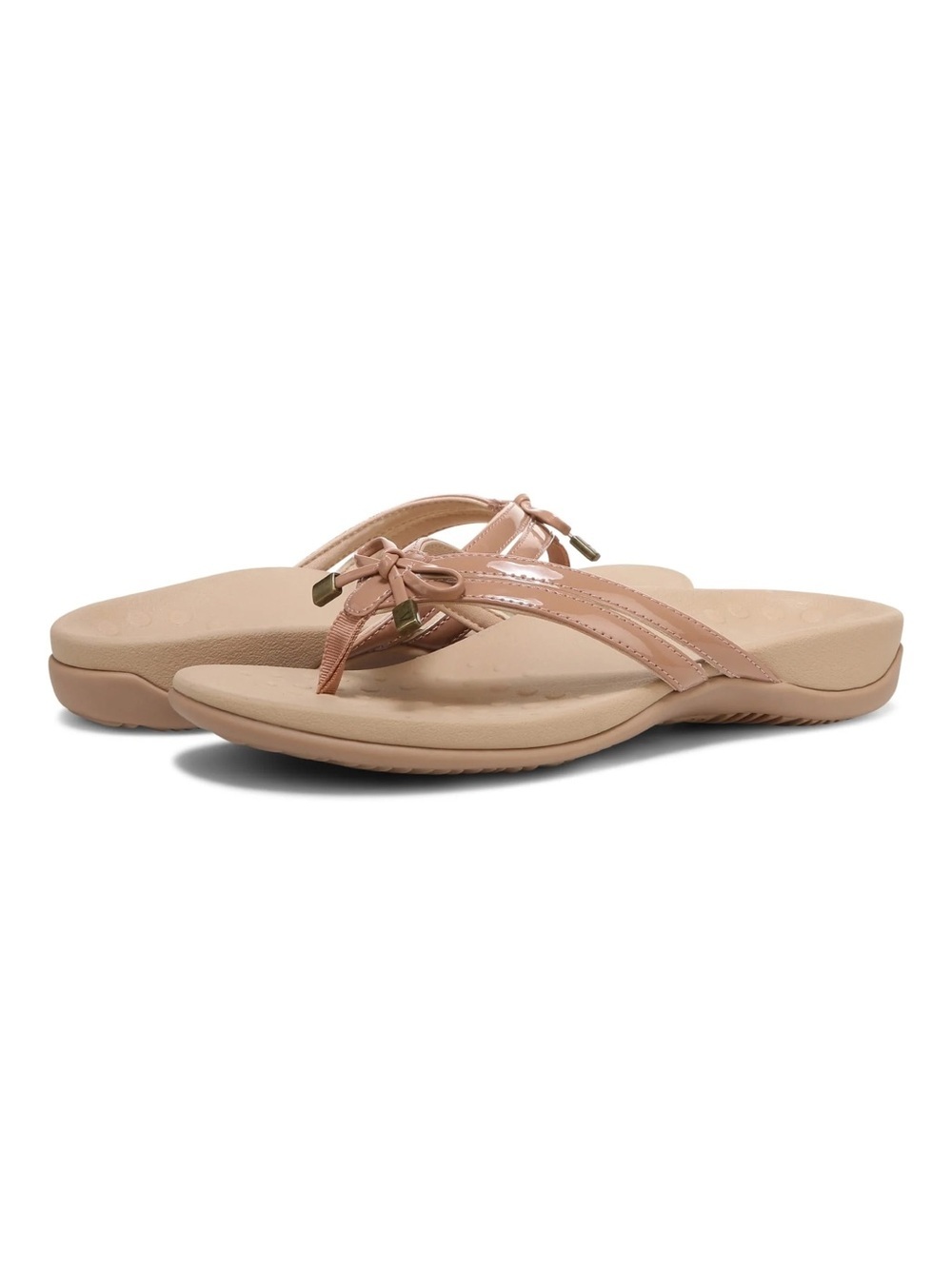VIONIC BELLA X FLIP FLOP SANDAL SIZE 11 WIDE NEUTRAL LIKE NEW BOW COMFORT
